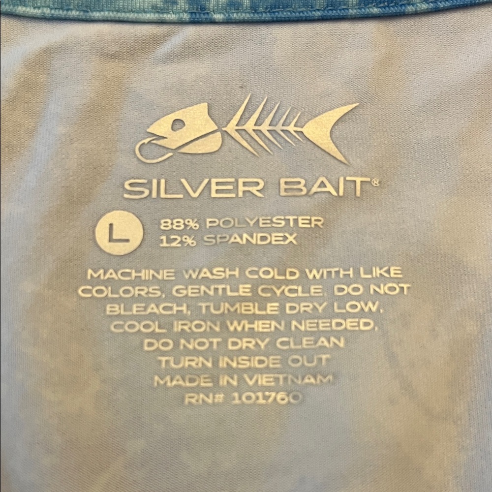 Silver Bait Performance Sportswear Blue Marble Print Sleeveless V Neck Dress L - Picture 5 of 5